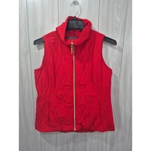 Womens Casual Identity Full Zip Red Dress Size S Quilted Fall Autumn Festival